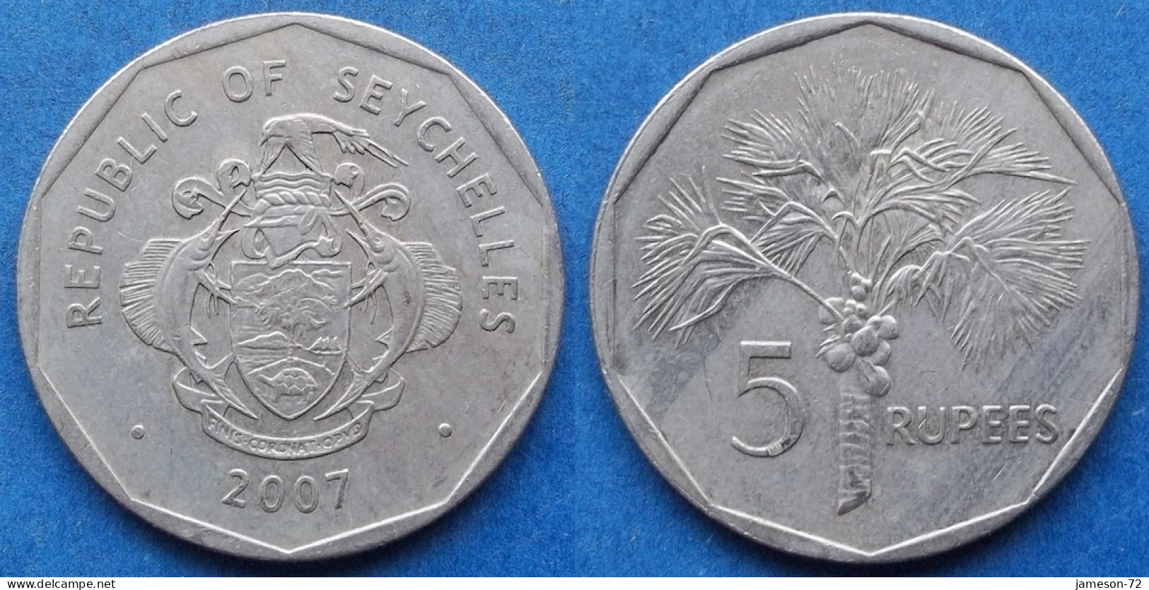 SEYCHELLES - 5 Rupees 2007 "Palm Tree" KM# 51.2 Republic (1976) - Edelweiss Coins - Seychellen