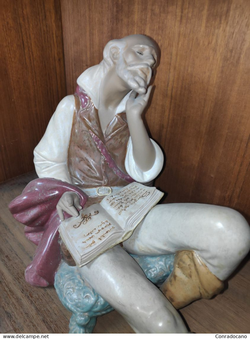 01012459 LA LECTURA DEL HIDALGO. FIGURA PORCELANA LLADRÓ DESCATALOGADA. - Lladro (ESP)