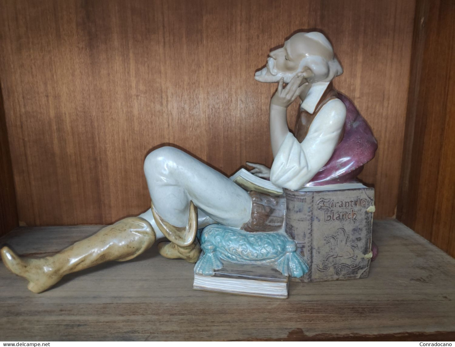 01012459 LA LECTURA DEL HIDALGO. FIGURA PORCELANA LLADRÓ DESCATALOGADA. - Lladro (ESP)