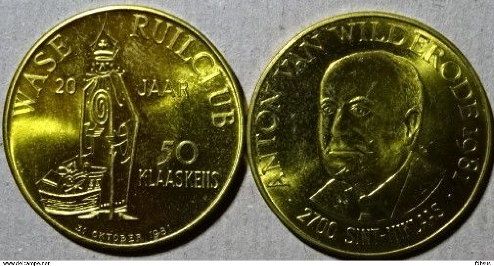 1981   2700 Sint Niklaas 20 Jaar Wase Ruilclub 50 Klaaskens - Token - Penning -  Anton Van Wilderode - Souvenirmunten (elongated Coins)