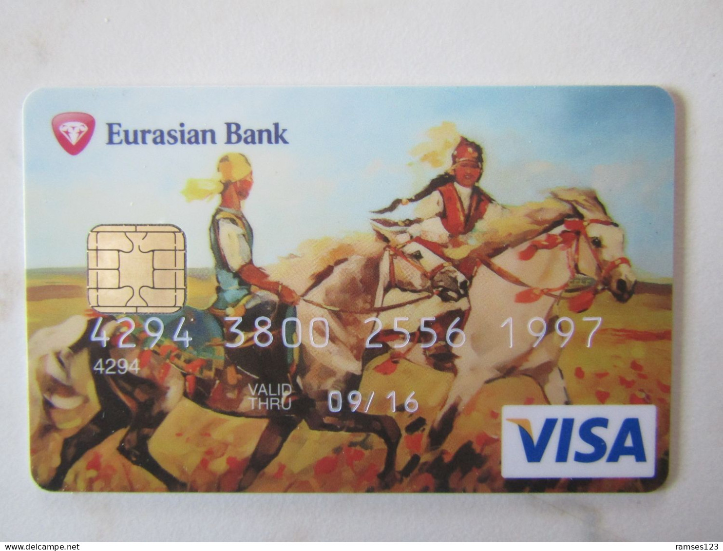 DIFFICULT   AND BEAUTIFUL   VISA CARD   CHEVEAUX   KAZAKHSTAN   EURASIAN BANK - Kasachstan