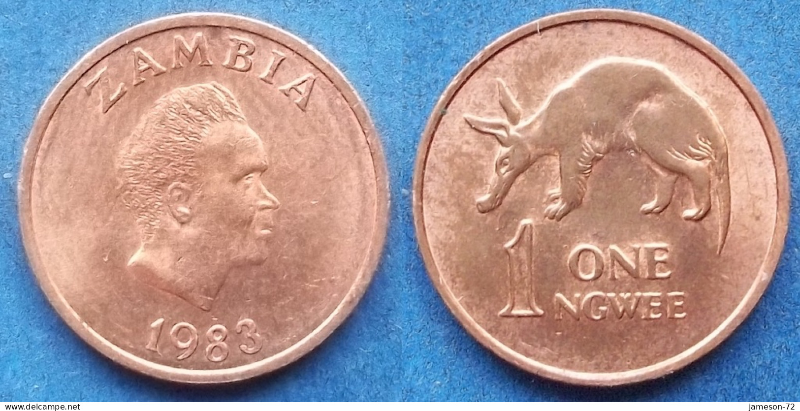 ZAMBIA - 1 Ngwee 1983 "Aardvark" KM# 9a Decimal Coinage (1968-2013) - Edelweiss Coins - Zambie