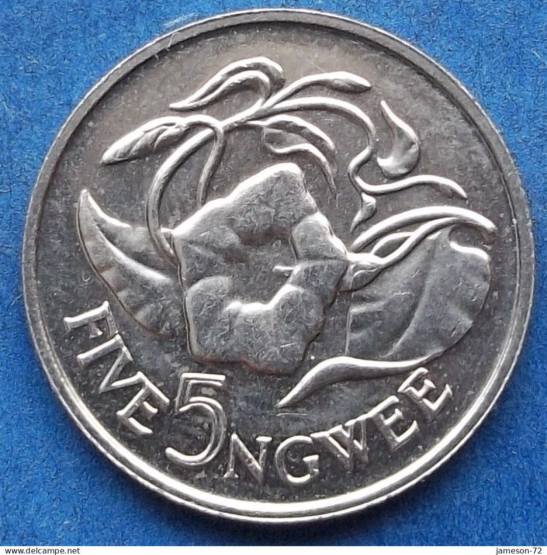 ZAMBIA - 5 Ngwee 1987 "Morning Glory" KM# 11 Decimal Coinage (1968-2013) - Edelweiss Coins - Sambia