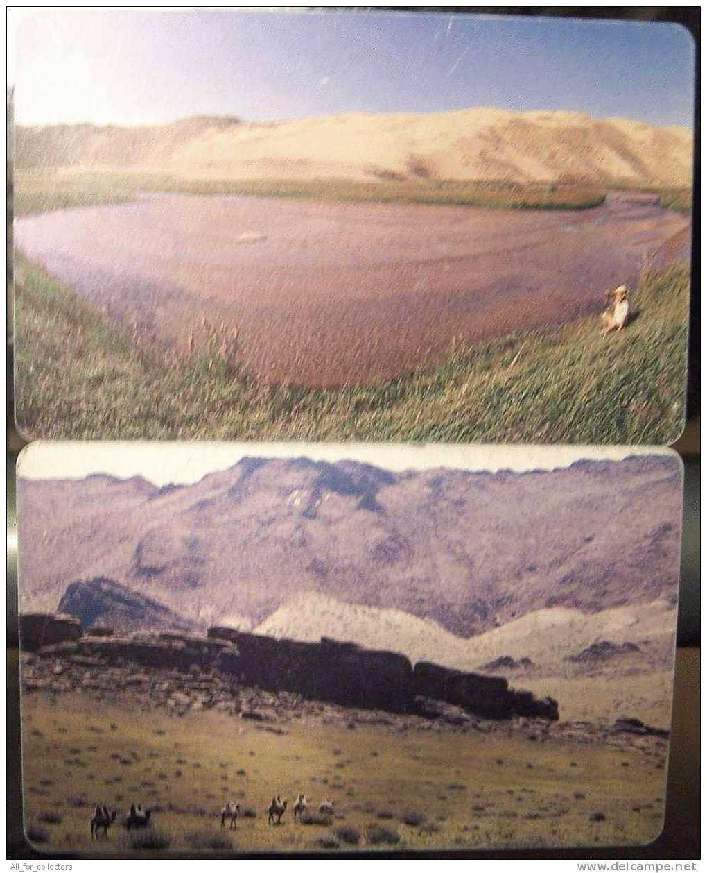 2 Nice Landscape Chip Cards Cartes Karten From MONGOLIA Mongolie Mongolei, Paysage Landschaft Mountains Montagnes Berge - Mongolië