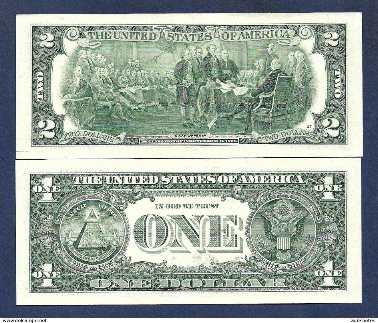 USA United States $2 Dollar 2003A & $1 Dollar 2009 MIRROR IMAGE RADAR SET UNC - Federal Reserve (1928-...)