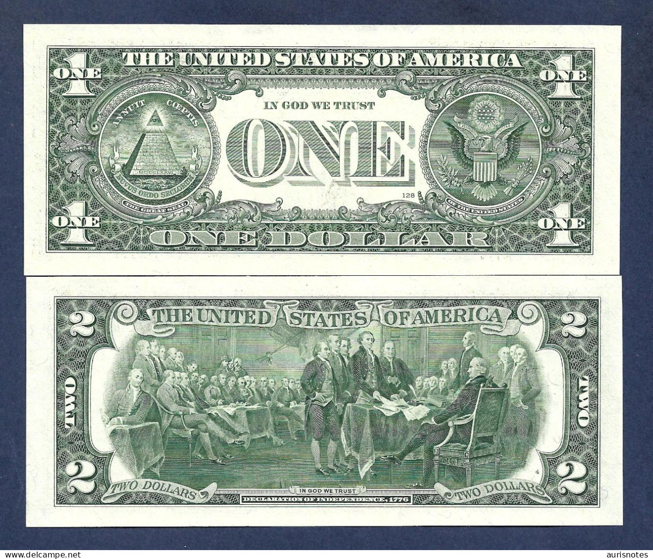 USA United States $2 Dollar 1995 & $1 Dollar 2009 MIRROR IMAGE RADAR SET UNC - Federal Reserve (1928-...)