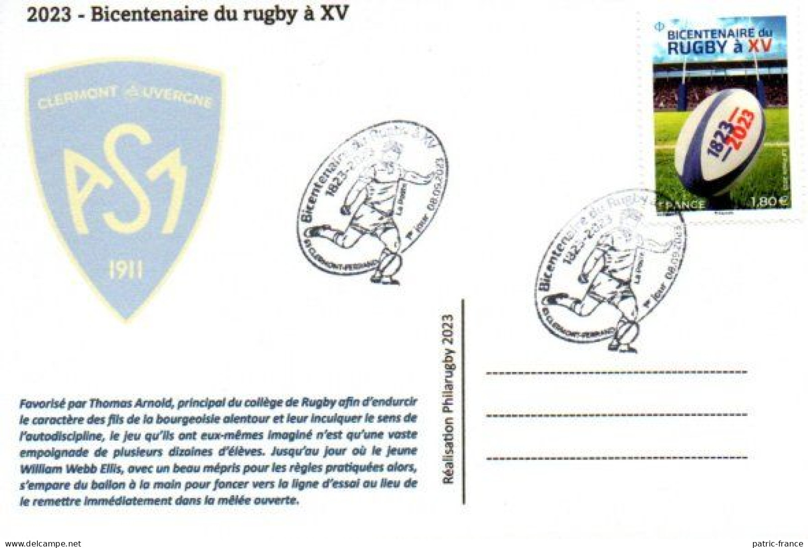 France 2023 - Rugby - 1er Jour Clermont -Ferrand - Carte 1 - Rugby