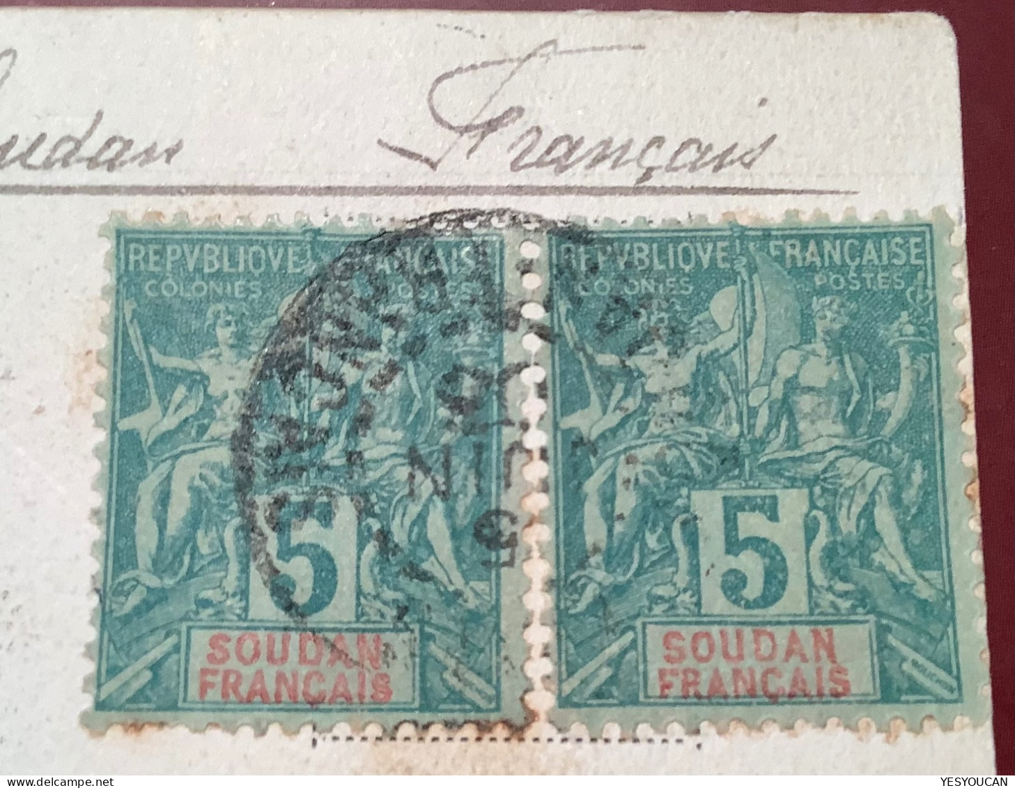 KAYES SOUDAN FRANÇAIS 1903 „corps D‘ Occupation“ Type Groupe YT6 Cpa Maures Du Haut Senegal>Vivier Au Court - Covers & Documents