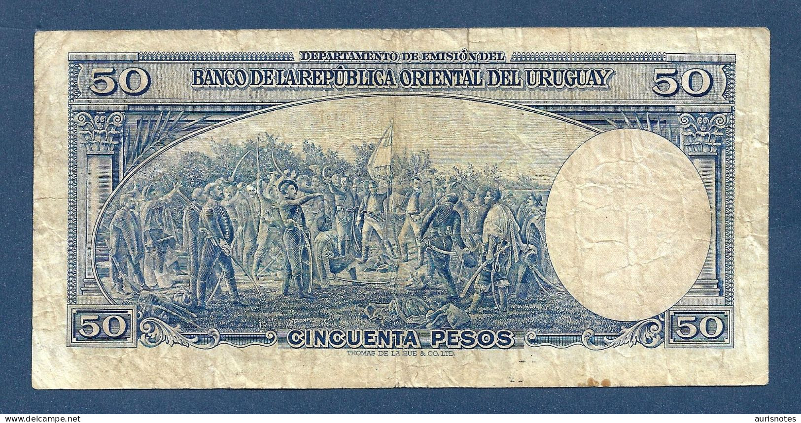 Uruguay 50 Pesos 1939 P38a Serie B Fine+ - Uruguay