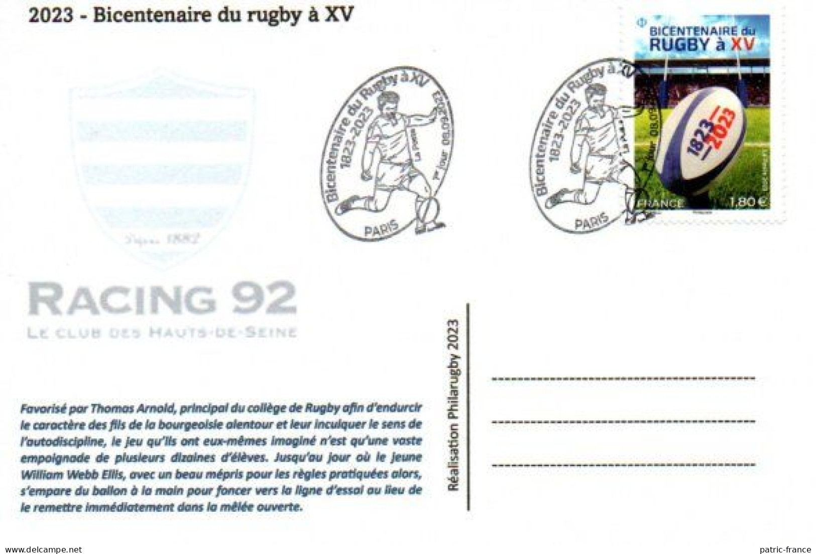 France 2023 - Rugby - 1er Jour Racing Paris - Carte 3 - Rugby