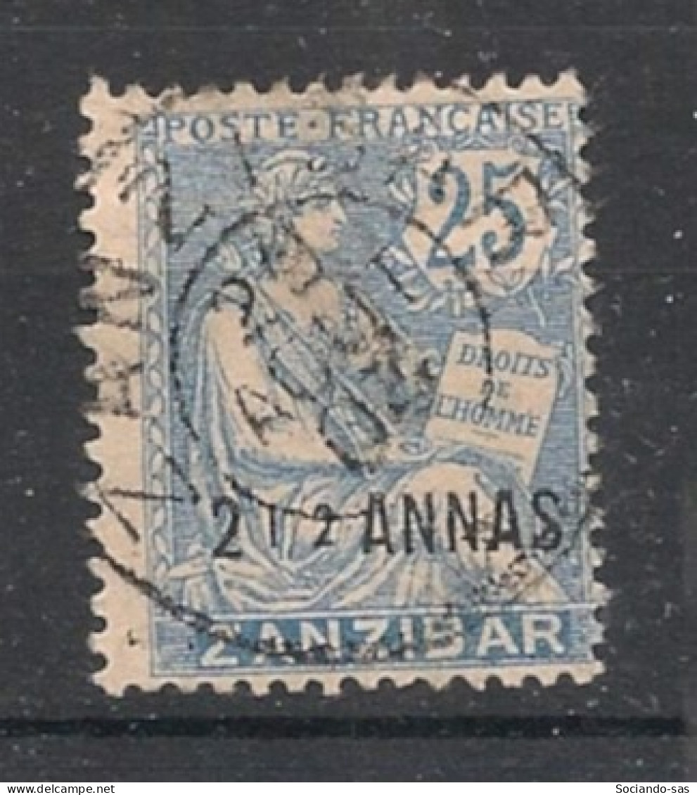 ZANZIBAR - 1902-03 - N°YT. 51 - Type Mouchon 2 1/2a Sur 25c Bleu - Oblitéré / Used - Usati