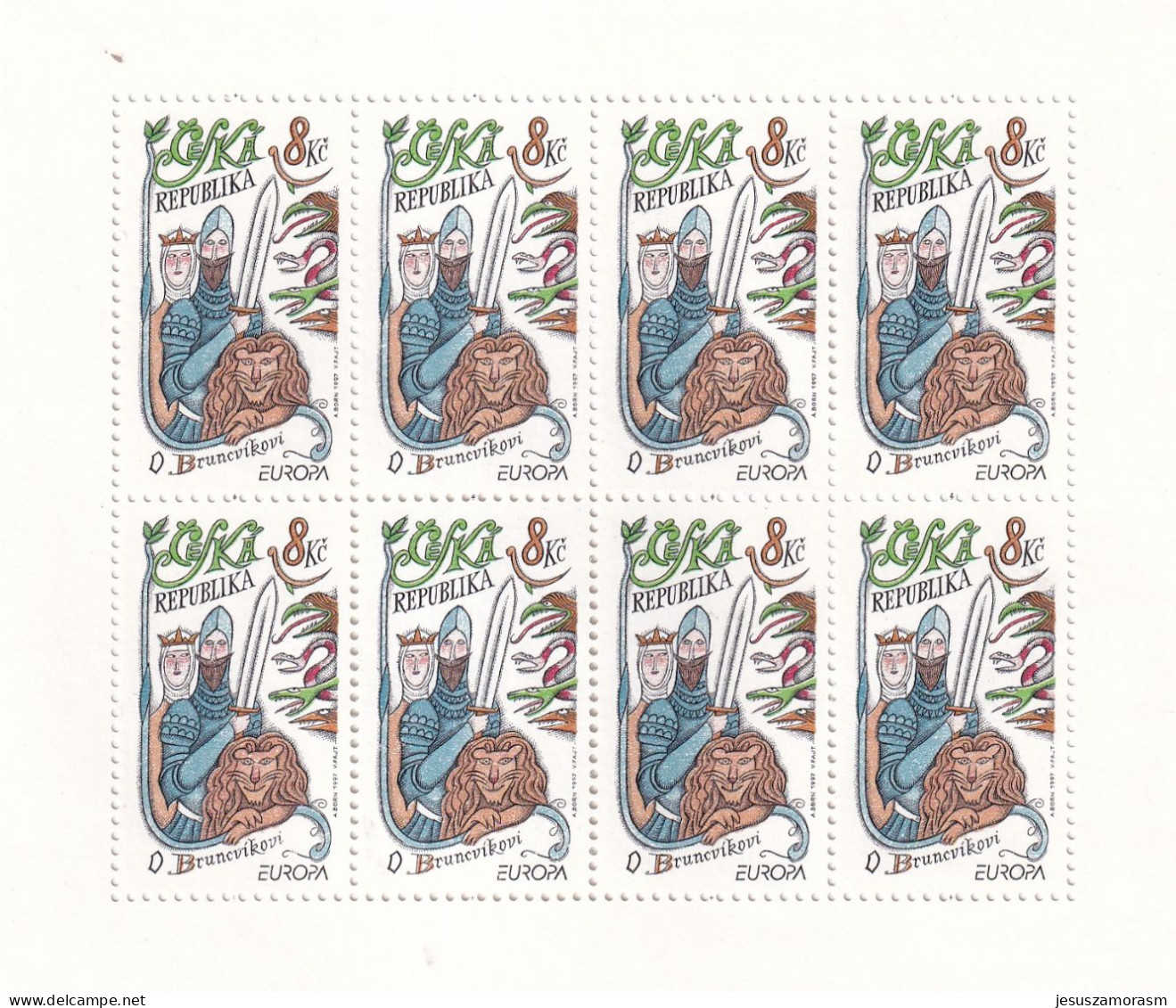 Republica Checa Nº 141 Al 142 En Hoja De 8 Series - Unused Stamps
