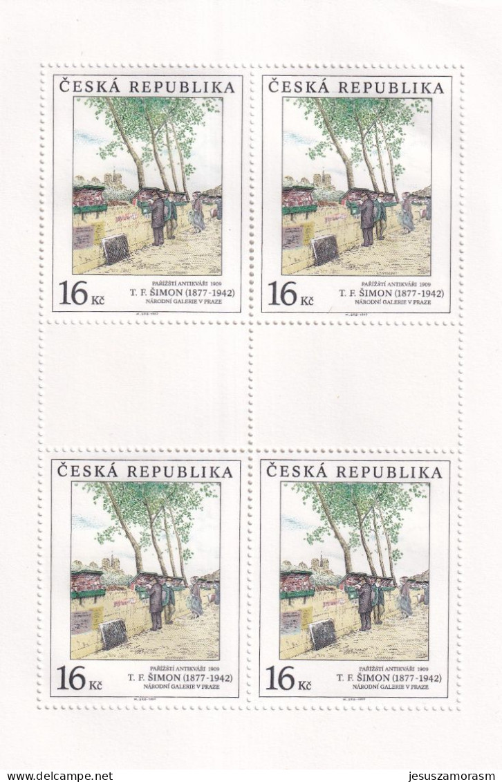Republica Checa Nº 158 Al 160 En Hoja De 4 Series - Unused Stamps
