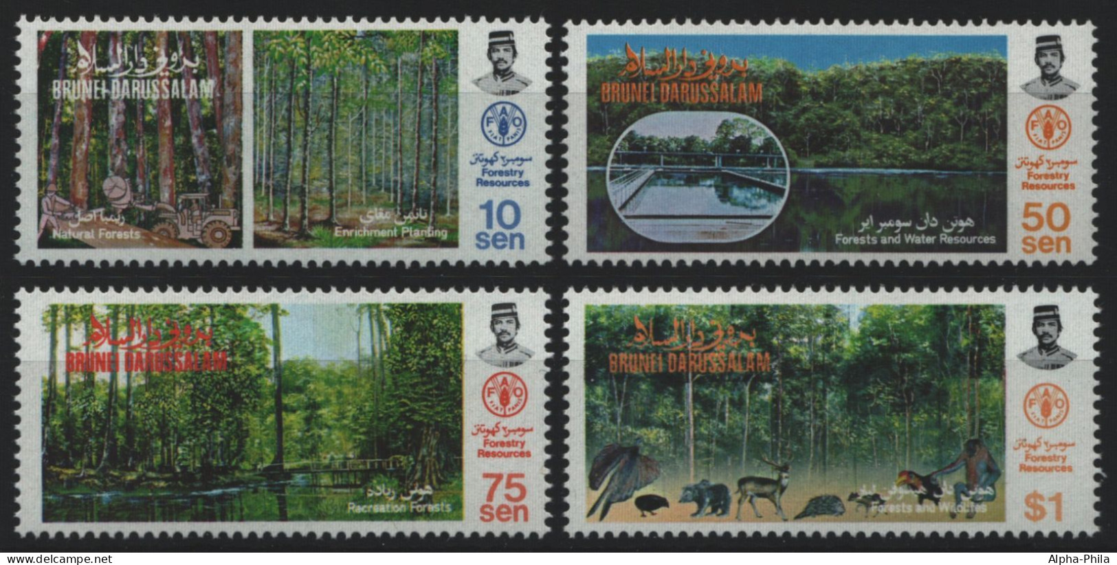 Brunei 1984 - Mi-Nr. 303-306 ** - MNH - Forstwirtschaft - Brunei (1984-...)