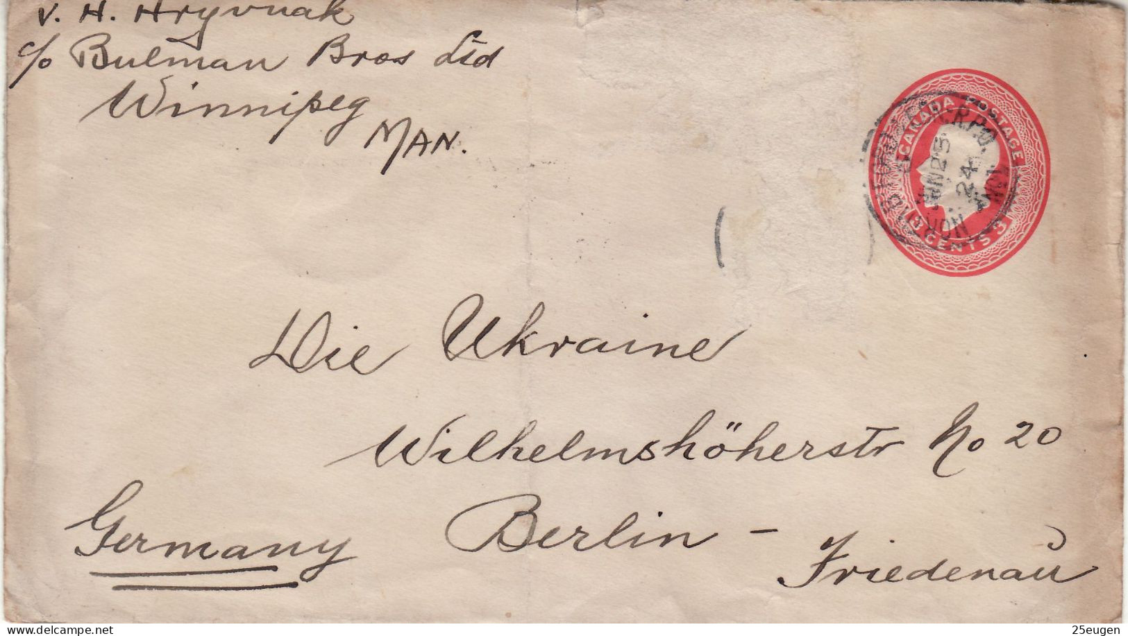 CANADA 1924 LETTER SENT TO BERLIN - Storia Postale