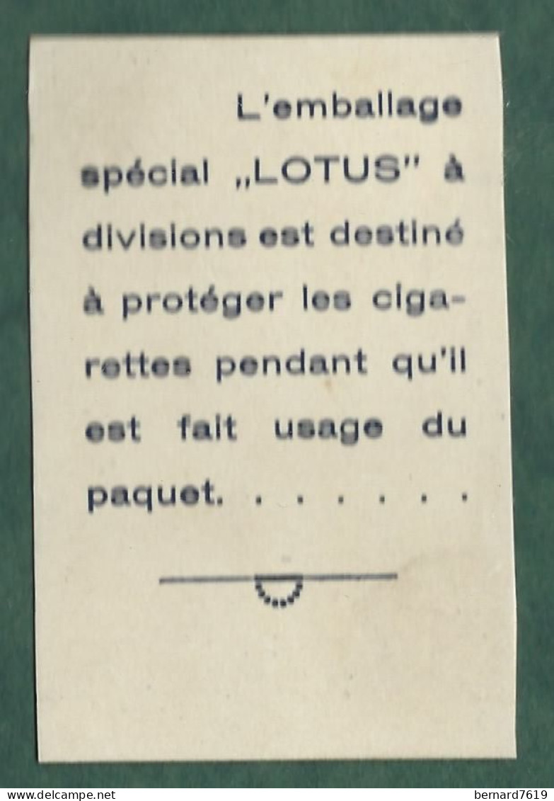 Publicite Cigarettes   - Cartonne  -l'emballage Special Lotus - Autres & Non Classés