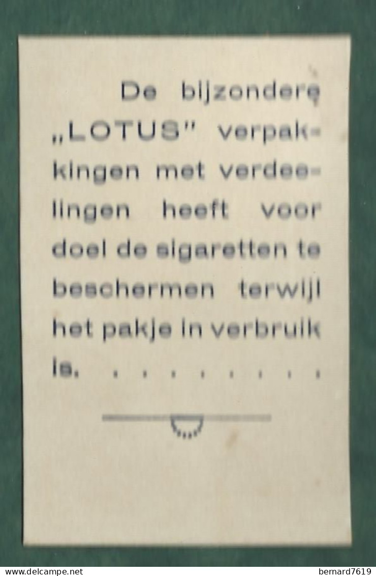 Publicite Cigarettes   - Cartonne  -  De Bijzondere  Lotus  Verpak- Kingen - Altri & Non Classificati