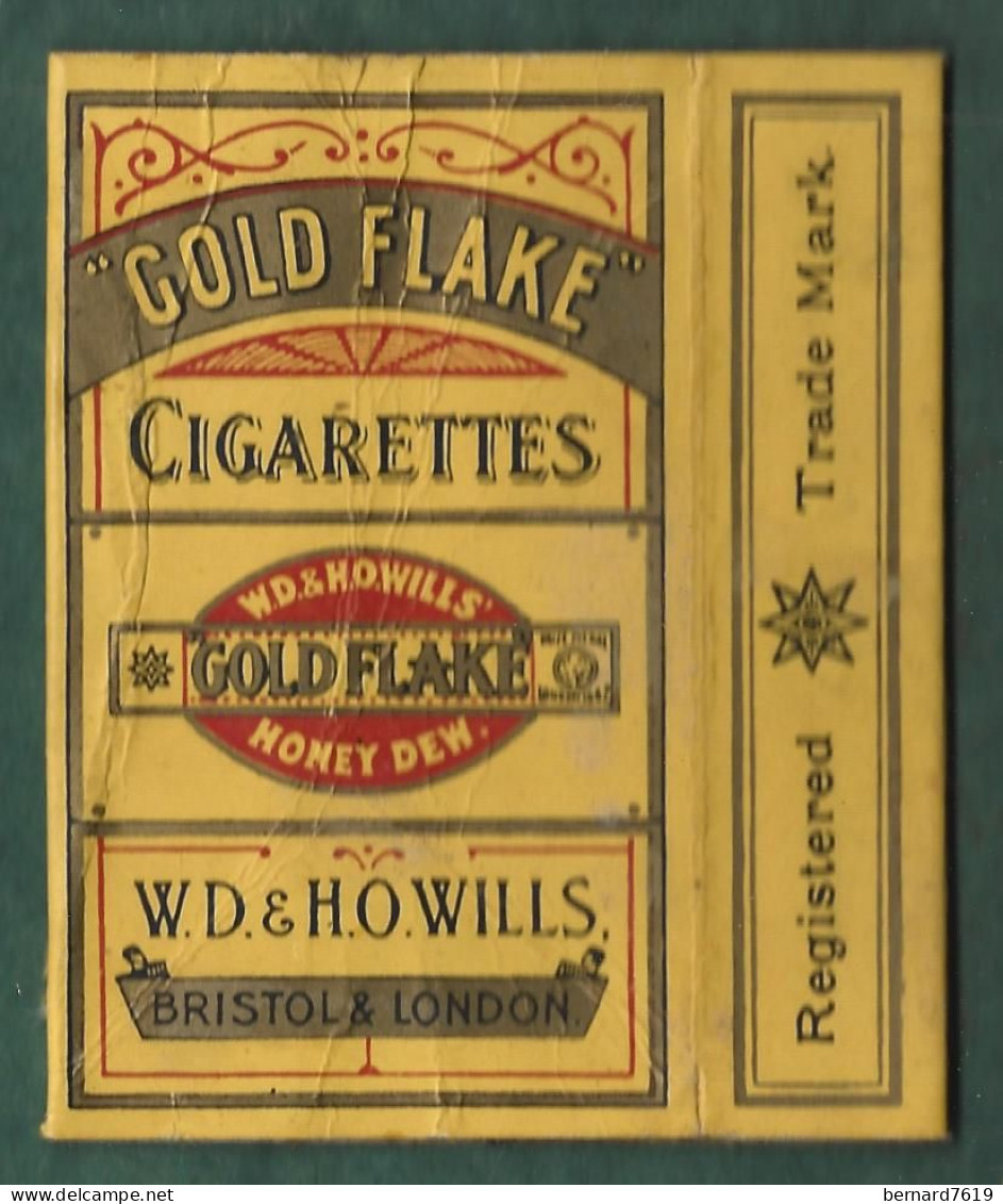 Etui Cigarette Cigarettes   -gold Flake    - H O Wills - Bristol - London  - Trade Mark - Royaume Uni - Empty Cigarettes Boxes