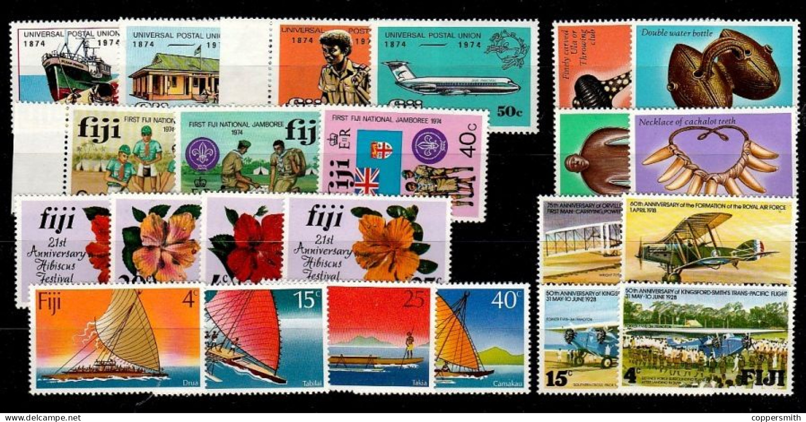 (072,76-80) Fiji / Small / Petit Lot / Kleines Los / Ex 1974-1978  ** / Mnh  Michel Ex 320//382 - Fidji (1970-...)