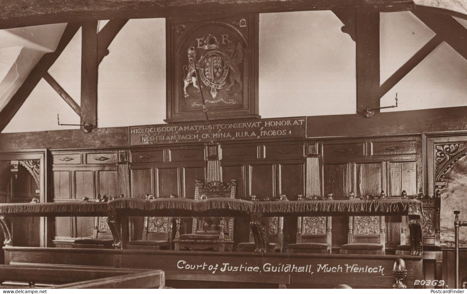 Court Of Justice Guildhall Much Wenlock Shropshire Old RPC Postcard - Shropshire