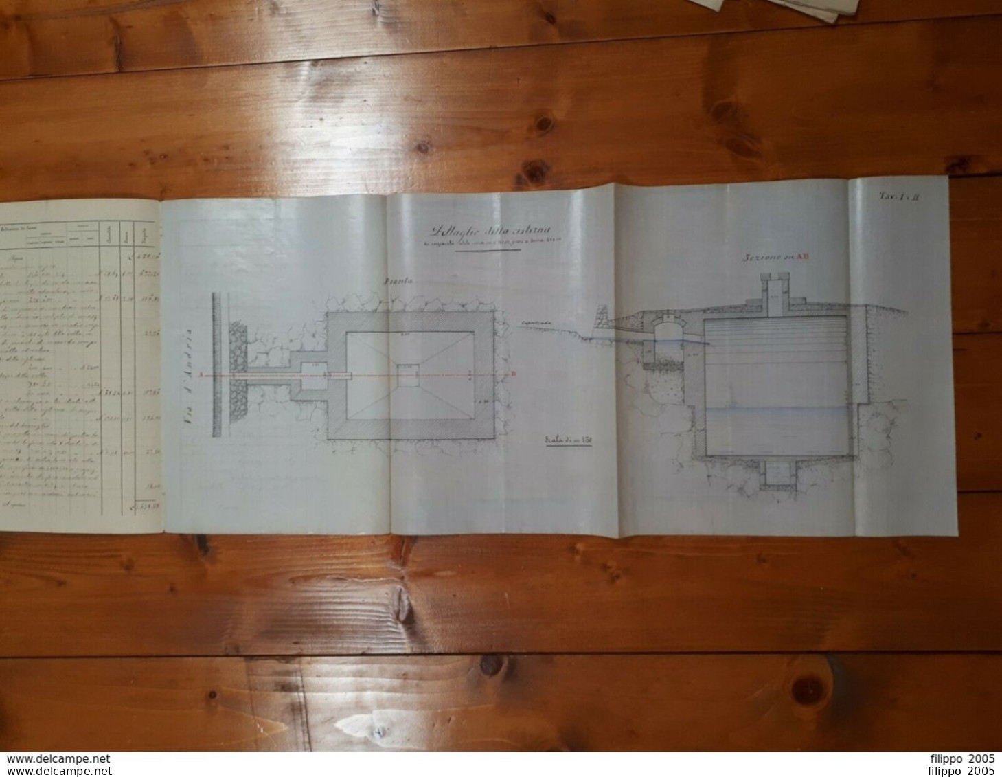 1900 BARLETTA - PROGETTO E PREVENTIVO PER COSTRUZIONE CISTERNA - ANDRIA - Publieke Werken