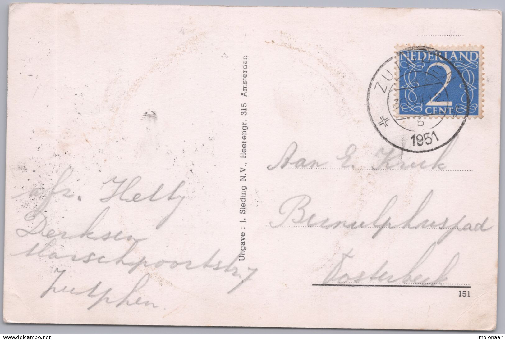 Postkaarten > Europa > Nederland > Gelderland >Groeten Uit Zutphen Gebruikt 1951 (13548) - Zutphen