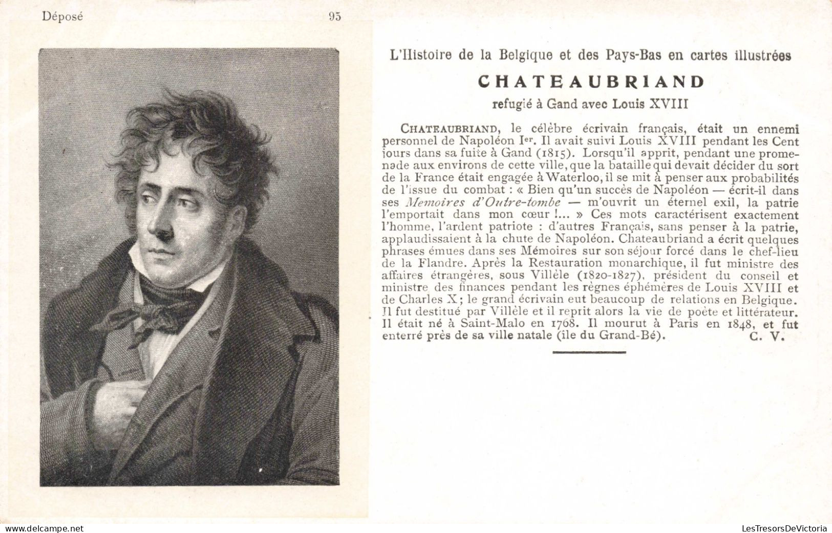 CELEBRITES - Hommes Politiques - François-Auguste-René De Chateaubriand - Carte Postale Ancienne - Politieke En Militaire Mannen