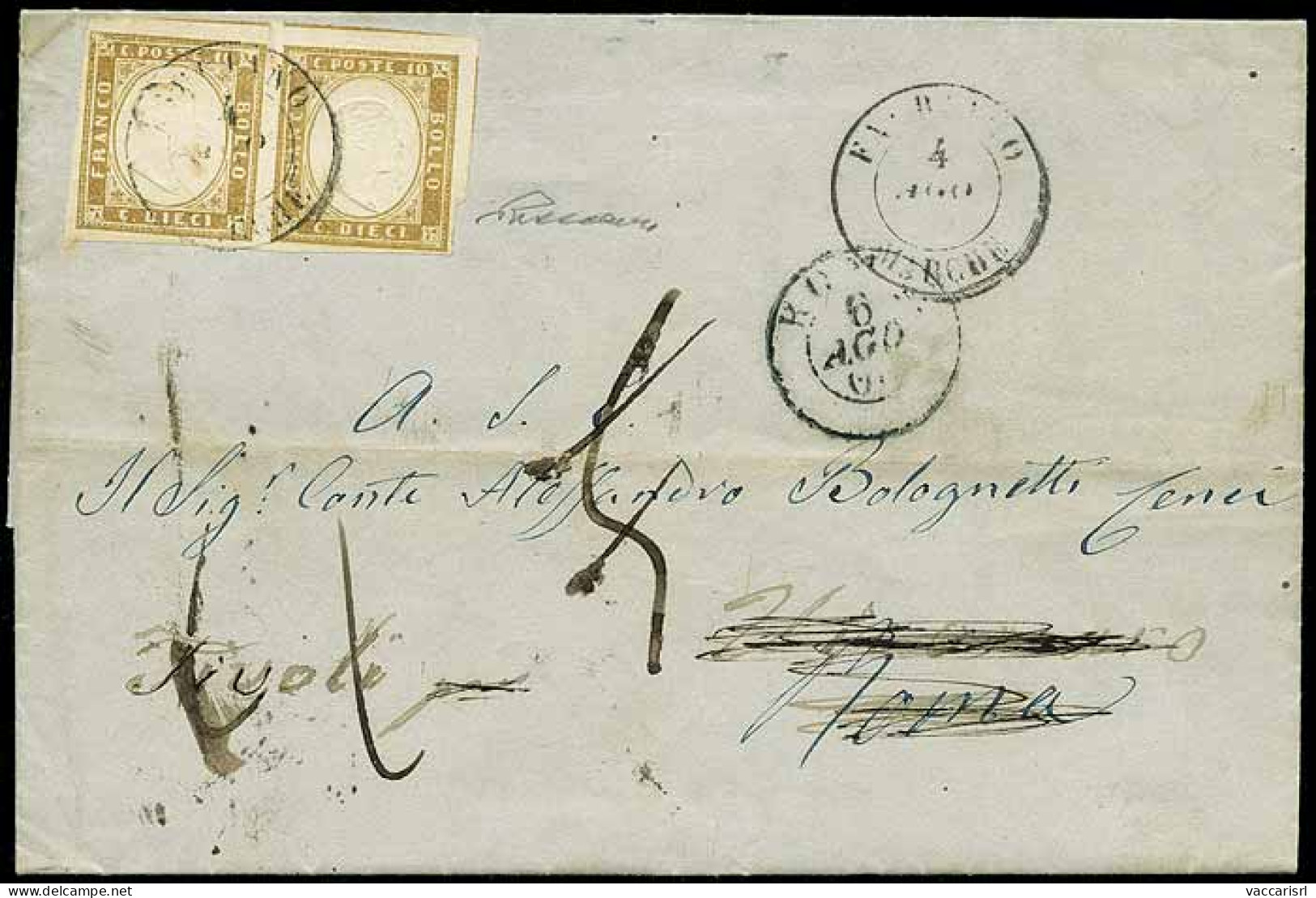 ITALIA REGNO > Regno Di Vittorio Emanuele II - Tipologia: B - Vitt. Emanuele II - Da Fabriano A Roma Del 4.8.1863 Affr. - Other & Unclassified