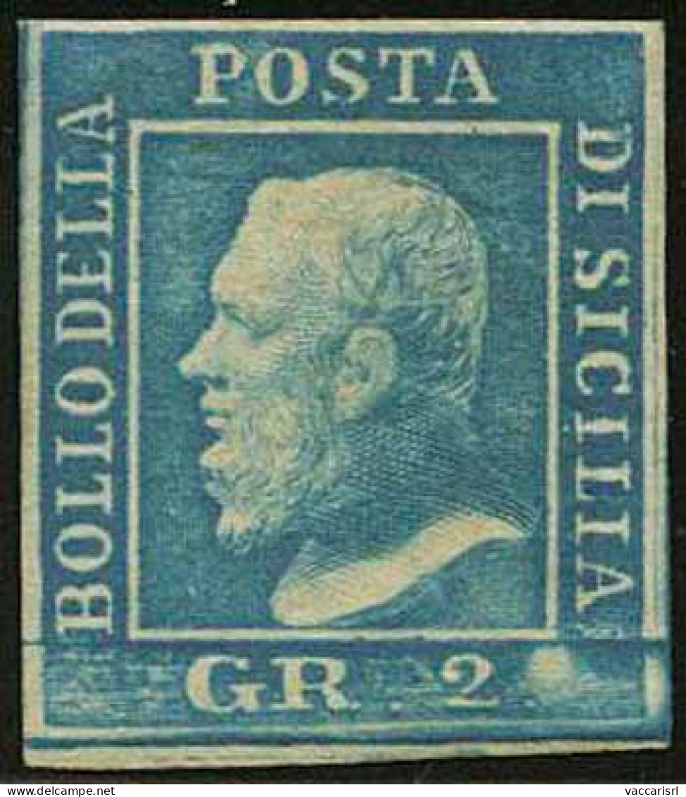 SICILIA - Tipologia: * - Gr.2 III Tav. C.Palermo Azzurro N.16 - Sassone N.8d - P.V.
Qualit&agrave;: "A" - 62052FOG - Sicilia