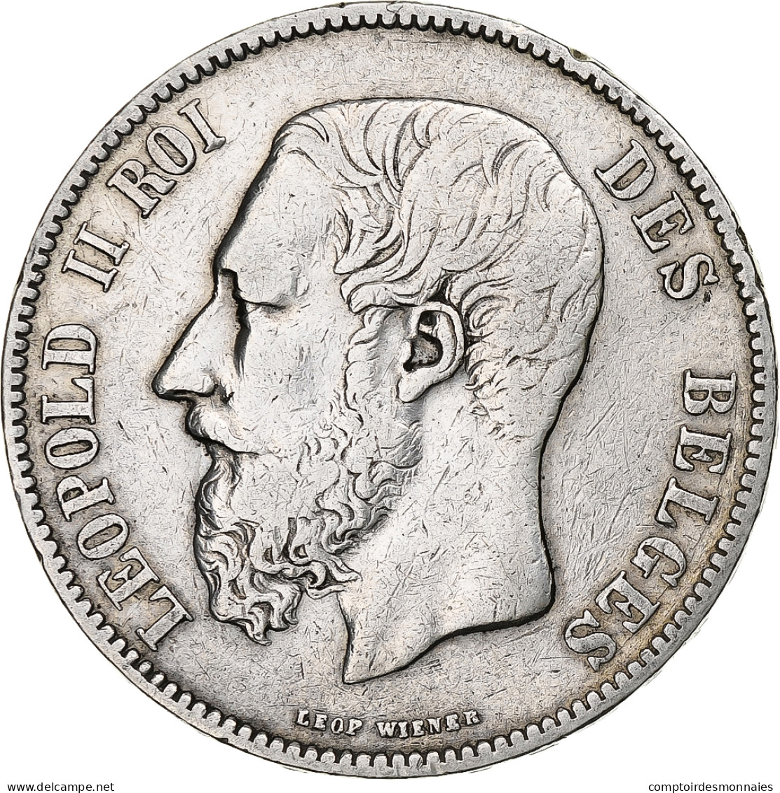 Monnaie, Belgique, Leopold II, 5 Francs, 5 Frank, 1870, Bruxelles, TB, Argent - 5 Frank