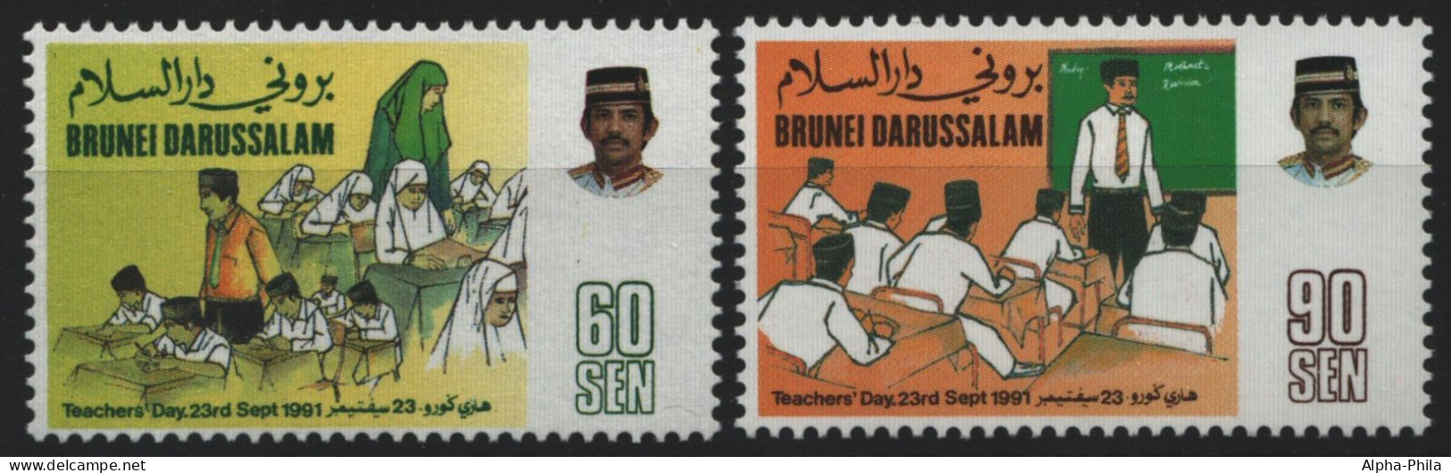 Brunei 1991 - Mi-Nr. 434-435 ** - MNH - Tag Des Lehrers - Brunei (1984-...)