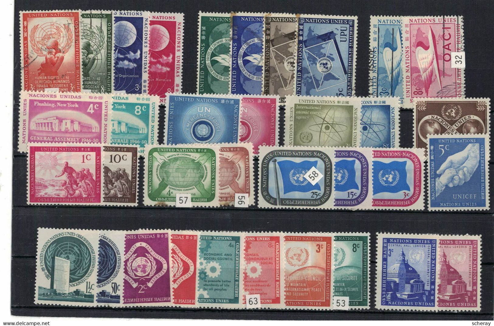 LOT  188  NATIONS UNIES DIFFERENTS - Collections, Lots & Series