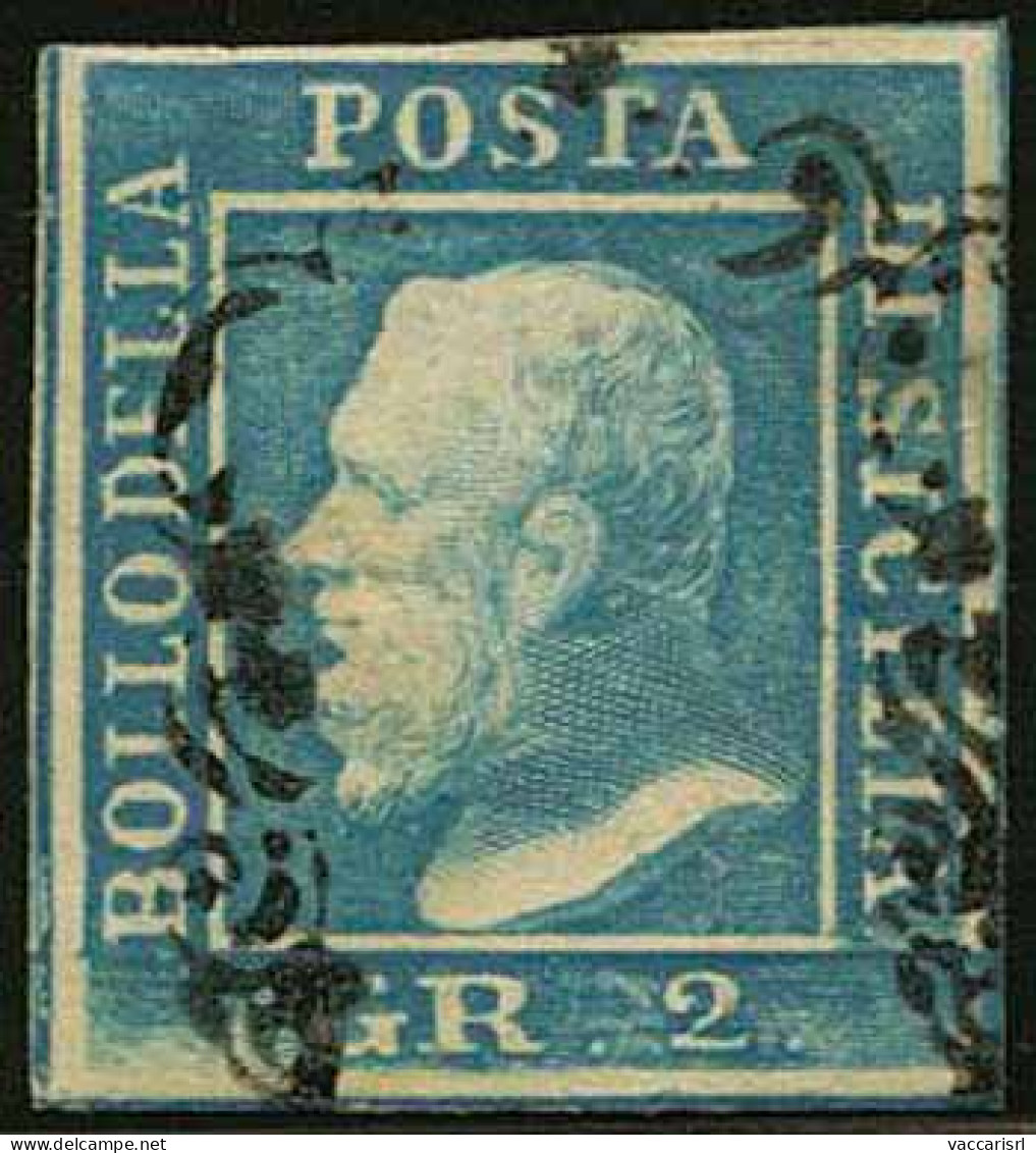 SICILIA - Tipologia: O - Gr.2 III Tav. C.Palermo Azzurro N.16 - Sassone N.8d - P.V.
Qualit&agrave;: "A" - 62059FOG - Sicilië