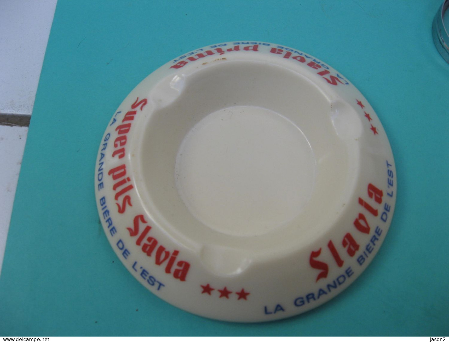 Cendrier Publicitaire Ancien BIERE SUPER PILS SLAVIA  En Faience - Ashtrays