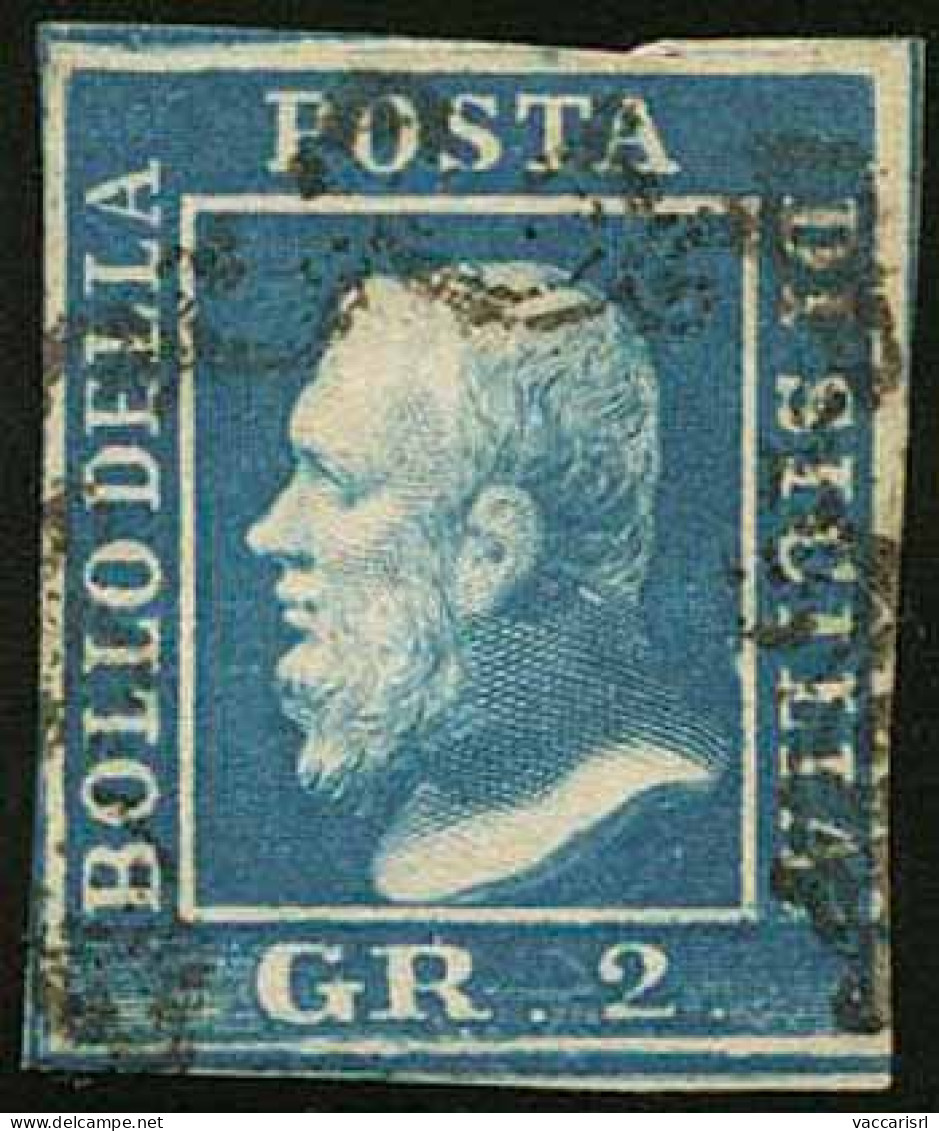 SICILIA - Tipologia: O - Gr.2 III Tav. C.Palermo Azzurro N.16 - Sassone N.8d - P.V.
Qualit&agrave;: "A" - 62055FOG - Sizilien