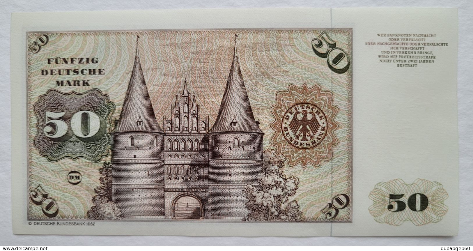 50 DM 1980 Ro 288b ERSATRZNOTE / REPLACEMENTNOTE GEM UNC, YE2920700D Exceptional Paper Quality - 50 Deutsche Mark