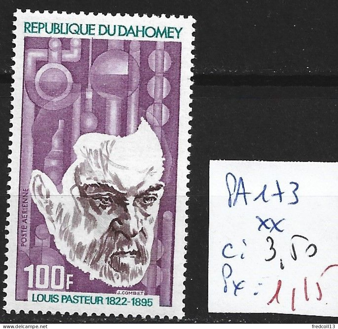 DAHOMEY PA 173 ** Côte 3.50 € - Louis Pasteur