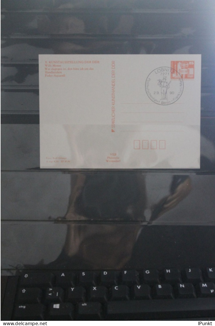 DDR 1990; SST Löbnitz Postkutschenfahrt Berlin-Frankfurt/Main - Cartes Postales - Oblitérées