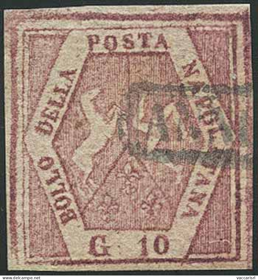 REGNO DI NAPOLI - PROVINCE NAPOLETANE - Tipologia: O - Gr.10 Falso Dell'epoca IV Tipo Carminio Lillaceo N.6FN - Sassone  - Napoli