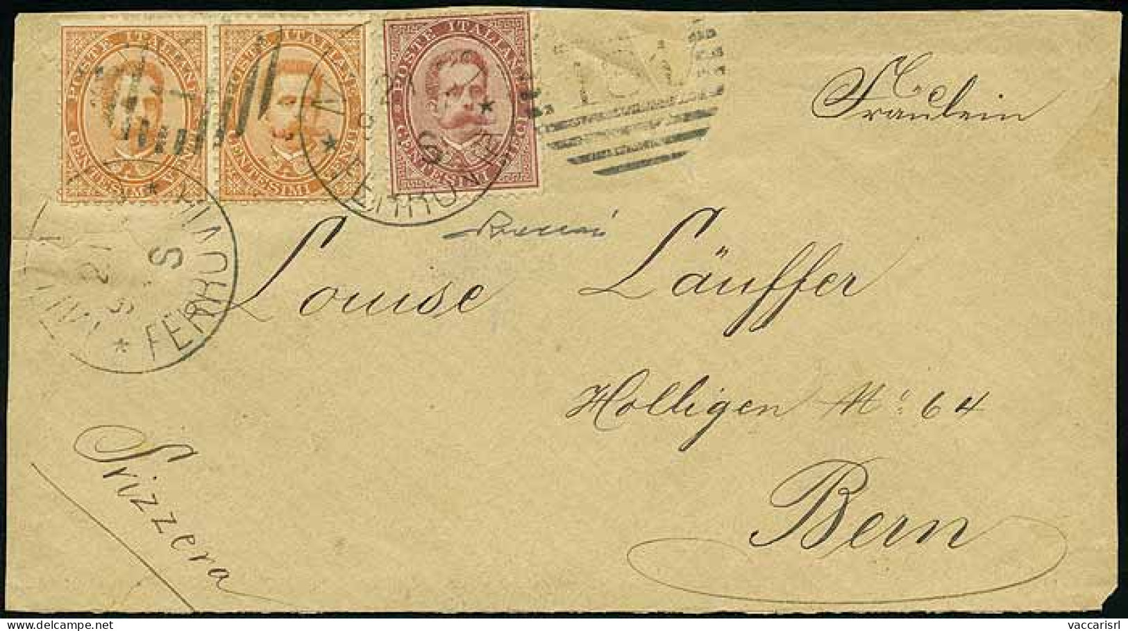 ITALIA REGNO > Regno Di Umberto I - Tipologia: B - Umberto I - Da Milano A Berna (Svizzera) Del 21.9.1887 Affr. Per C.50 - Otros & Sin Clasificación