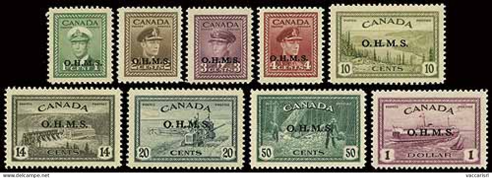 ESTERO > Canada - Tipologia: **/* - Canada - 1950 - F.lli Di Servizio Serie 9 Val. Yvert N.1-7 - Buona Qualit&agrave; -  - Postal History