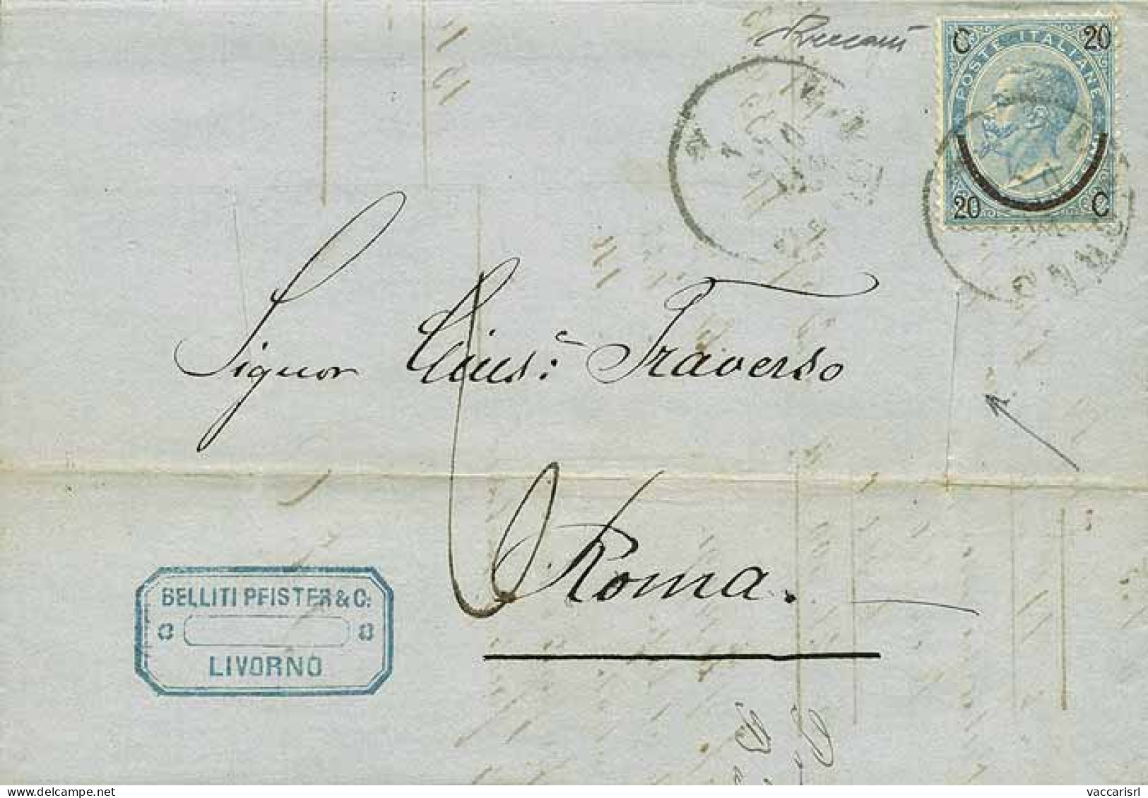 ITALIA REGNO > Regno Di Vittorio Emanuele II - Tipologia: B - Vitt. Emanuele II - Da Livorno A Roma Del 22.10.1865 Con C - Autres & Non Classés