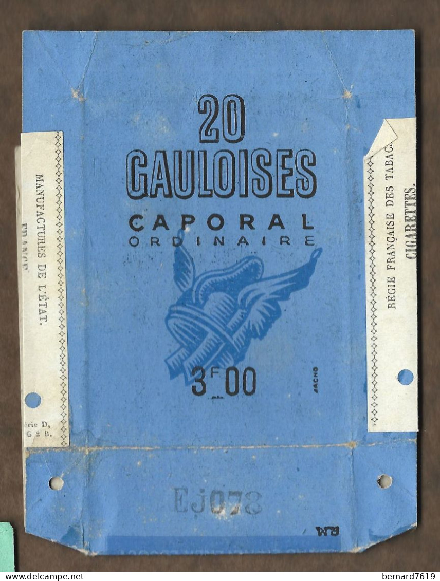 Etui Cigarette Cigarettes  -     20 Gauloises  Caporal Ordinaire  3 F  - Militaire - Etuis à Cigarettes Vides