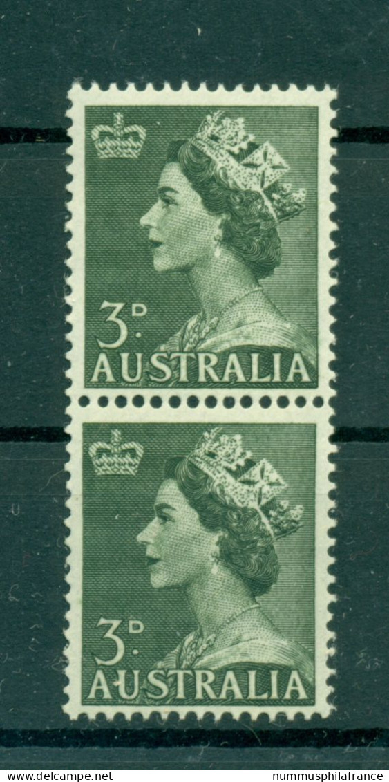 Australie 1953 - Y & T N. 197 - Série Courante (Michel N. 236) - Coil Paire (4) - Mint Stamps