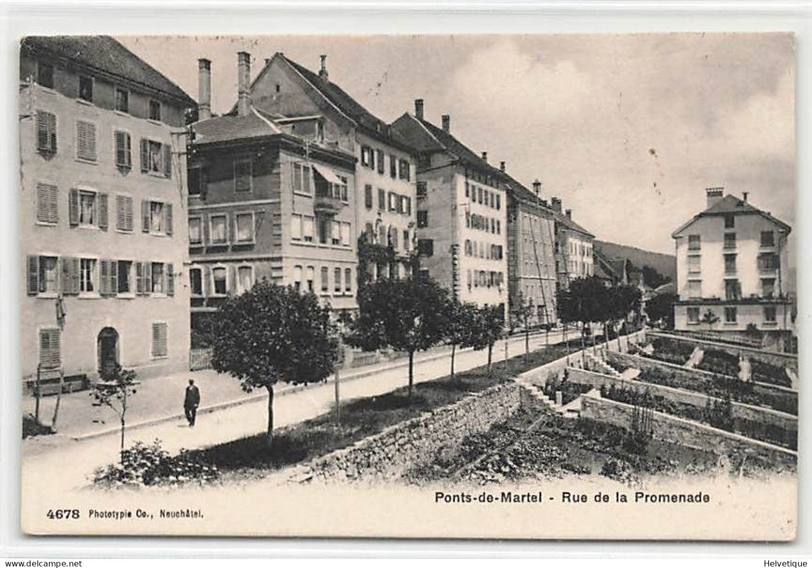 Ponts De Martel Rue De La Promenade  1908 - Ponts-de-Martel