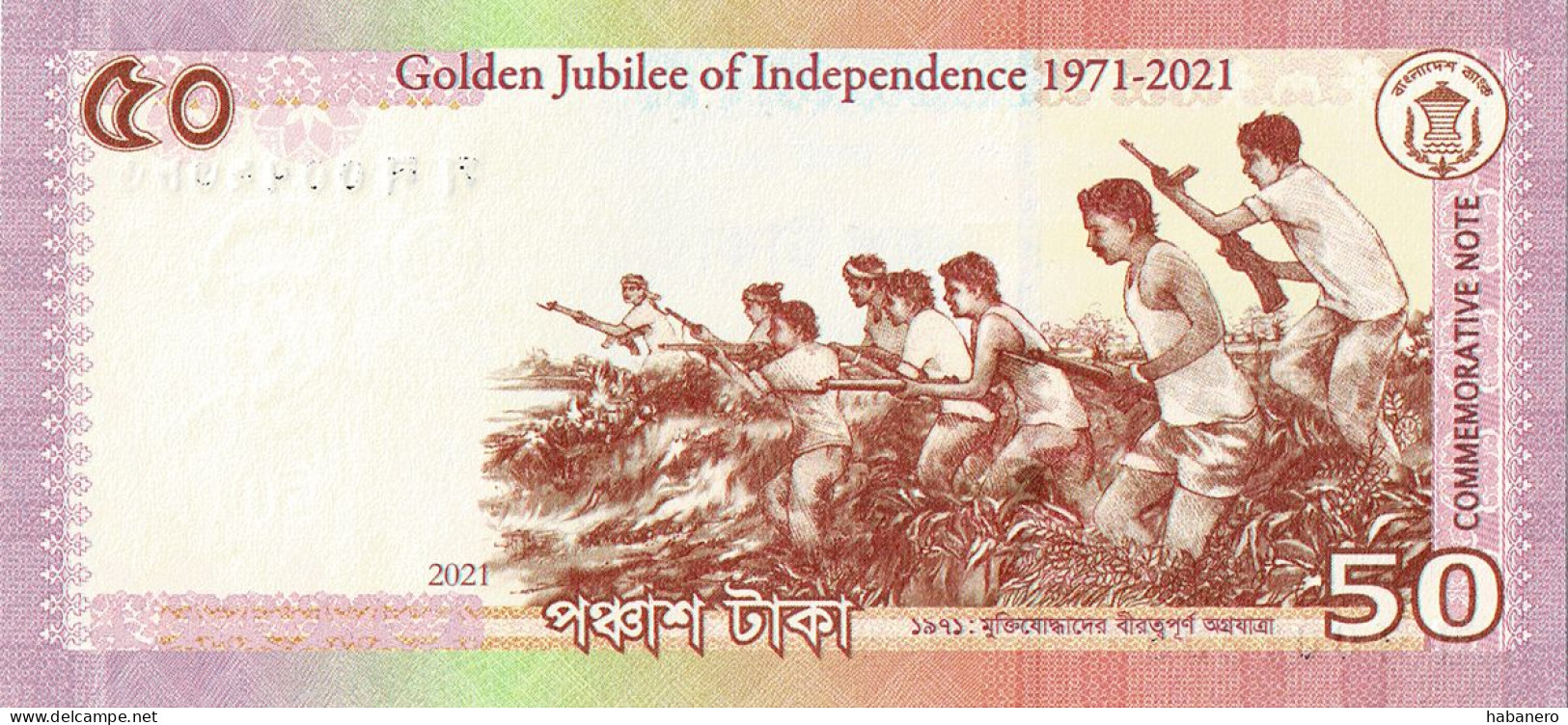 BANGLADESH 2021 50 TAKA GOLDEN JUBILEE OF INDEPENDENCE UNC BANKNOTE - Bangladesh