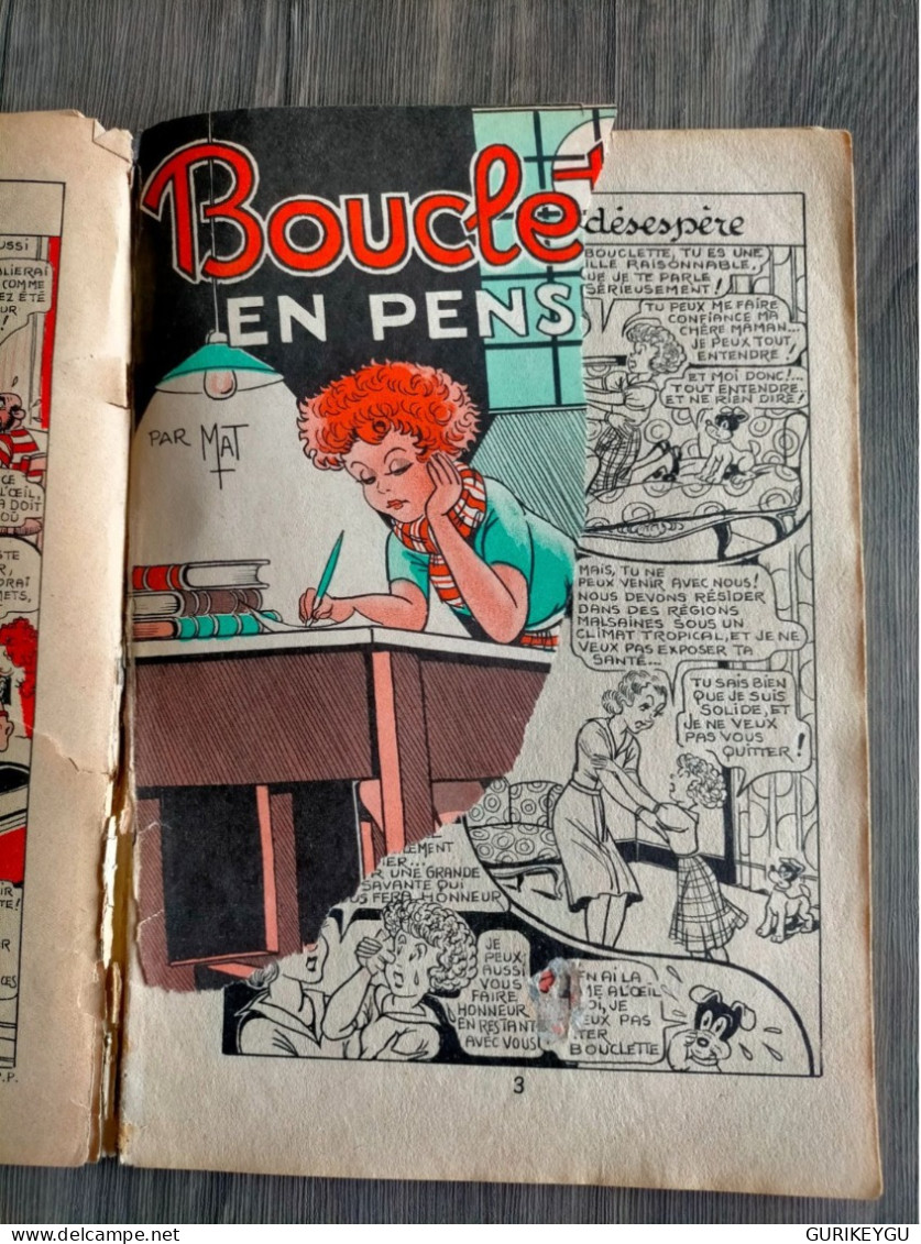Album Reliure BOUCLETTE N° 1 MAT édition ROUFF En Vacances EO De 1954 En Pension - Pif & Hercule