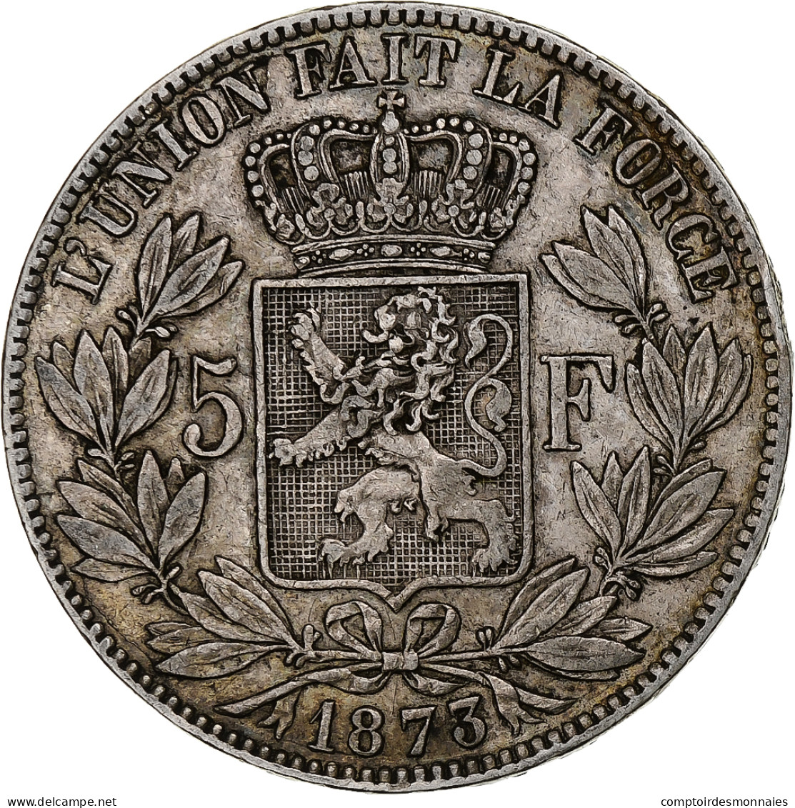 Monnaie, Belgique, Leopold II, 5 Francs, 5 Frank, 1873, TB+, Argent, KM:24 - 5 Francs