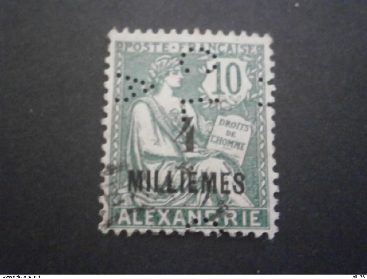 ALEXANDRIE ALEXANDRIA MOUCHON 62 CLA2 PERFORATION PERFORES PERFORE PERFIN PERFINS PERFORATION PERCE PERFORIERT LOCHUNG - Used Stamps