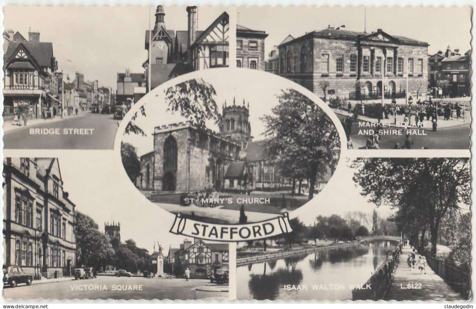 Stafford. Multiview. Bridge Street, Victoria SquareIsaak Walton Walk, Market Square, St Mary's Church. Real Photo - Other & Unclassified